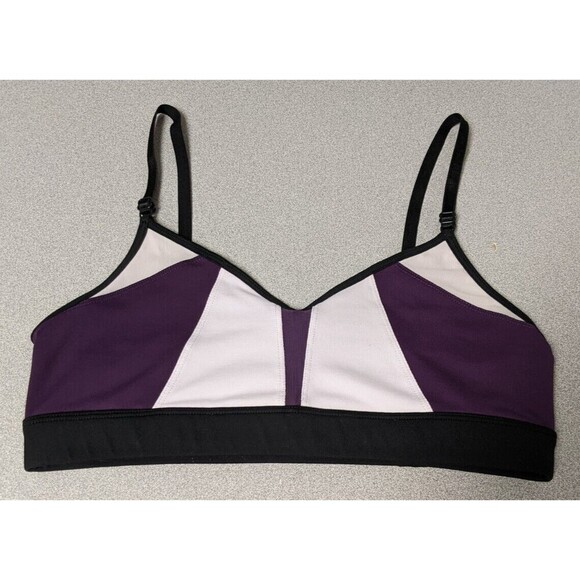 Women's Alo Tri-Color Adjustable Strappy Back Workout Bra Top S/XS - Picture 6 of 7
